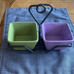 The Pampered Chef Simple Additions Ceramic Bowl Caddy Set